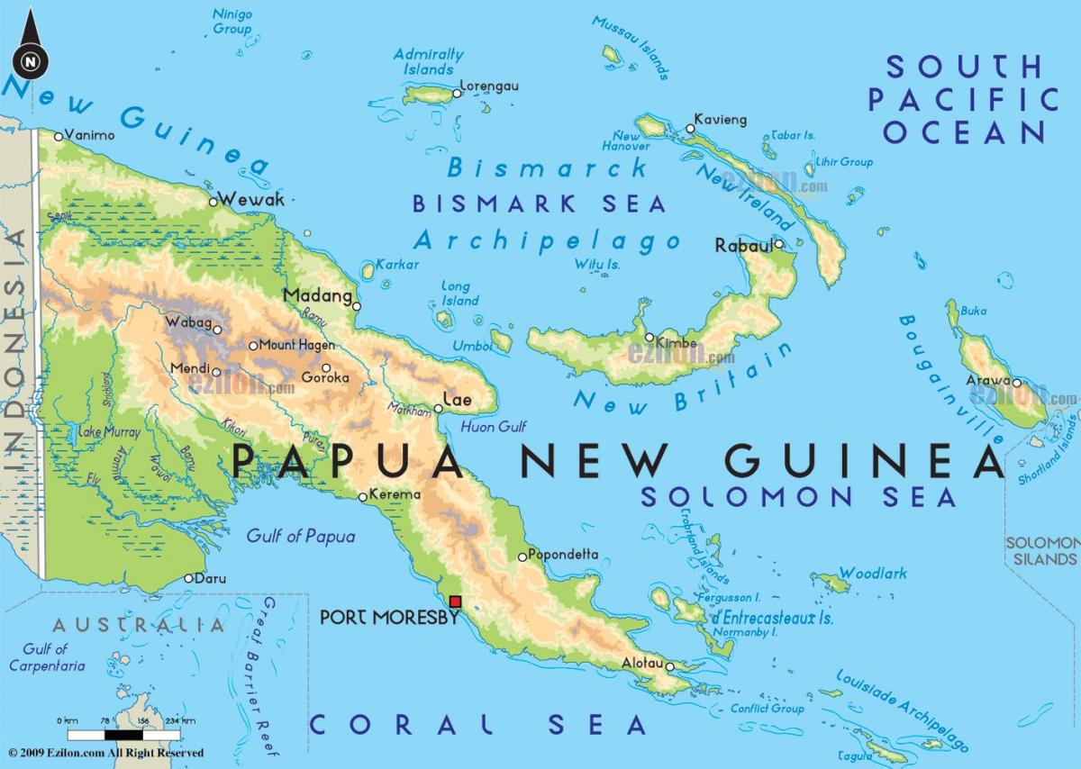 mapa ng kabisera ng lungsod ng papua new guinea