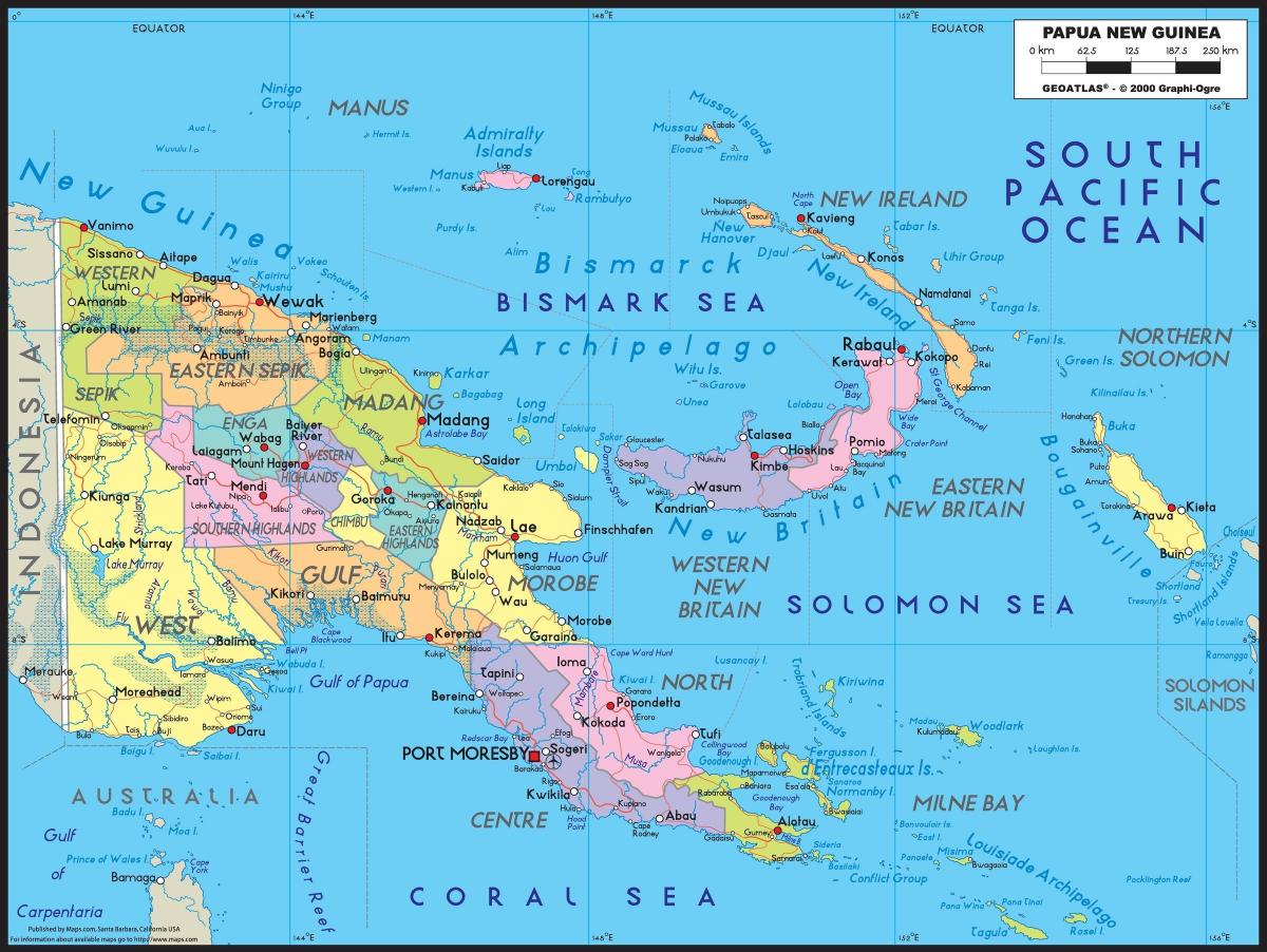 detalyadong mga mapa ng papua new guinea