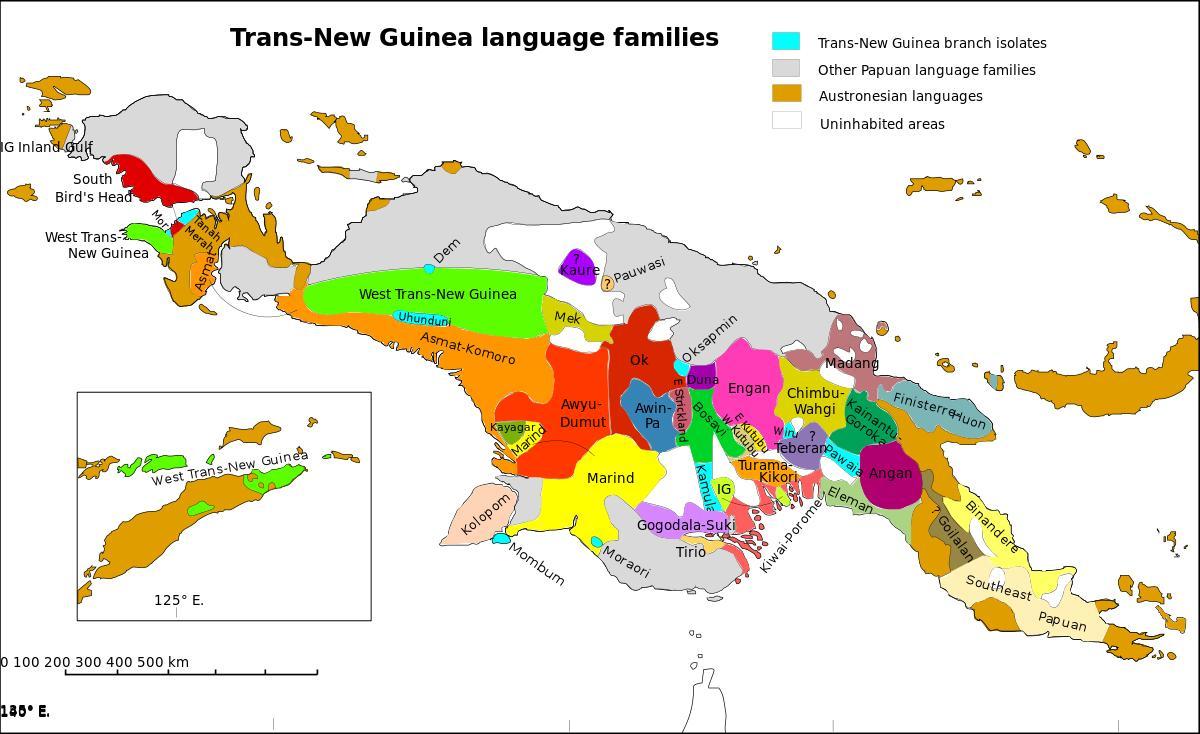 mapa ng papua new guinea wika