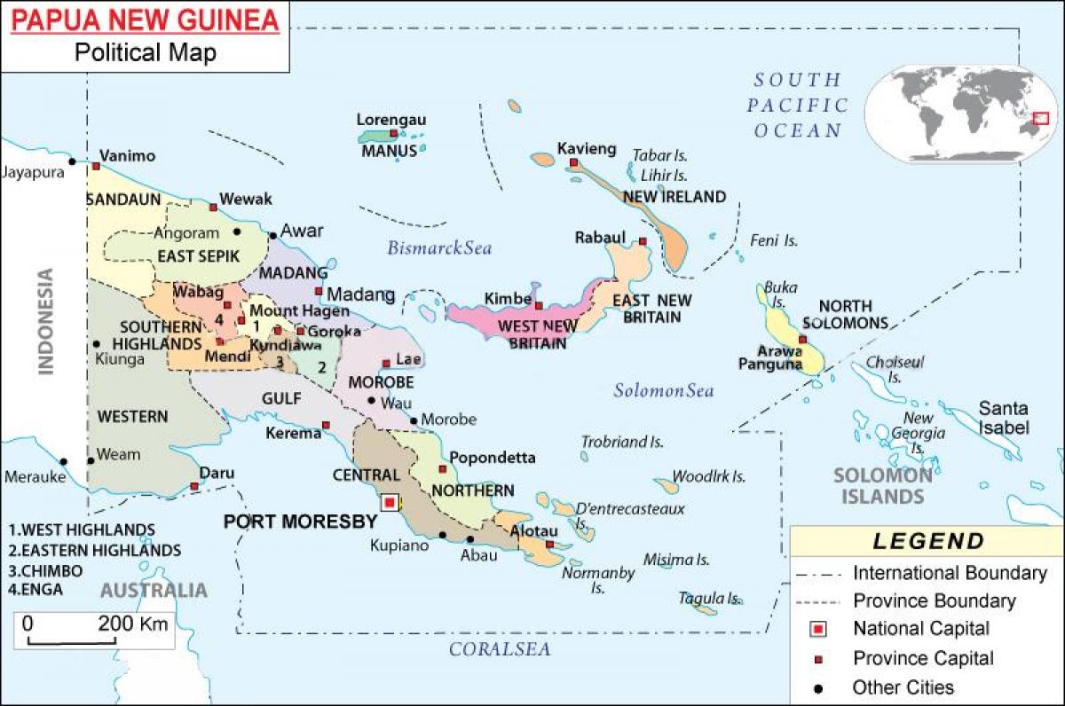 mapa ng papua new guinea lalawigan